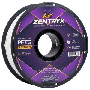 Filamento 3d Petg Branco Zentryx 1kg 1.75mm Premium