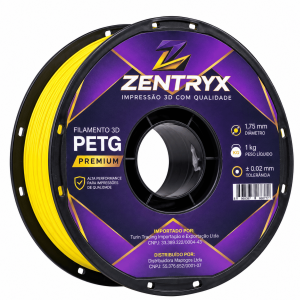 Filamento 3d Petg Amarelo Zentryx 1kg 1.75mm Premium