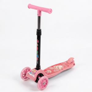 Patinete Infantil Scooter com rodas de LED Rosa Ajustável